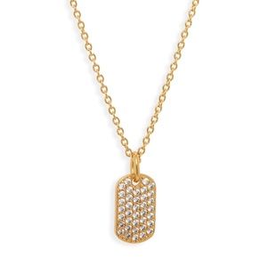 Gorjana Griffen Shimmering Pave CZ Dog Tag Necklac